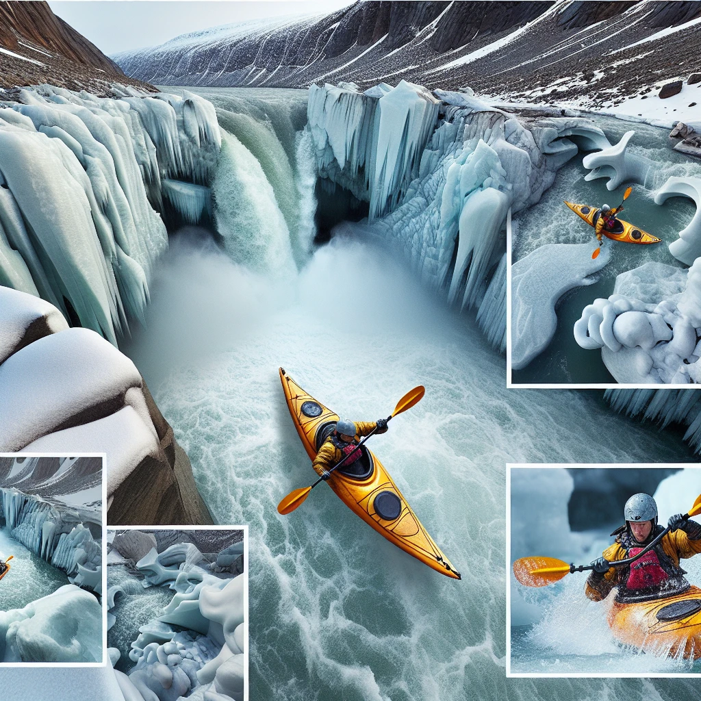 Kayaker Aniol Serrasolses sets record for biggest descent down glacial waterfall, describing it as "like kayaking on another planet."