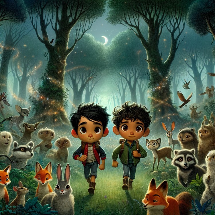 A young boy named Milo solves the mystery of the missing moon with the help of woodland creatures.