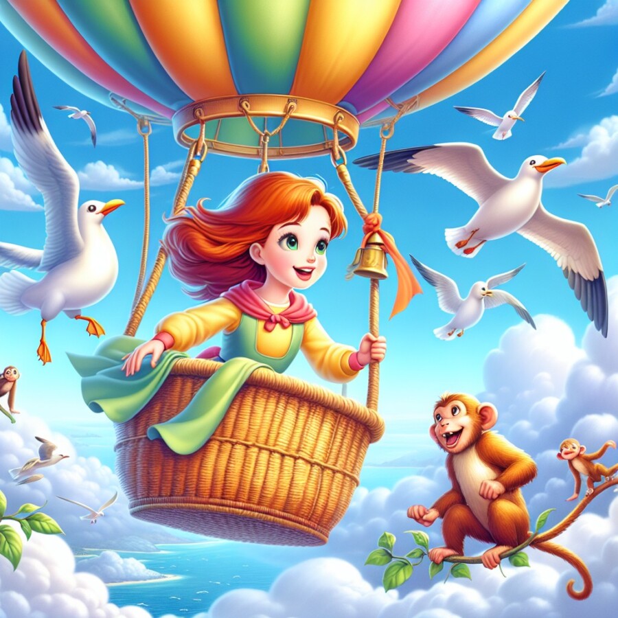 Bella's backyard adventure takes an unexpected twist when mischievous animals join her hot air balloon ride.