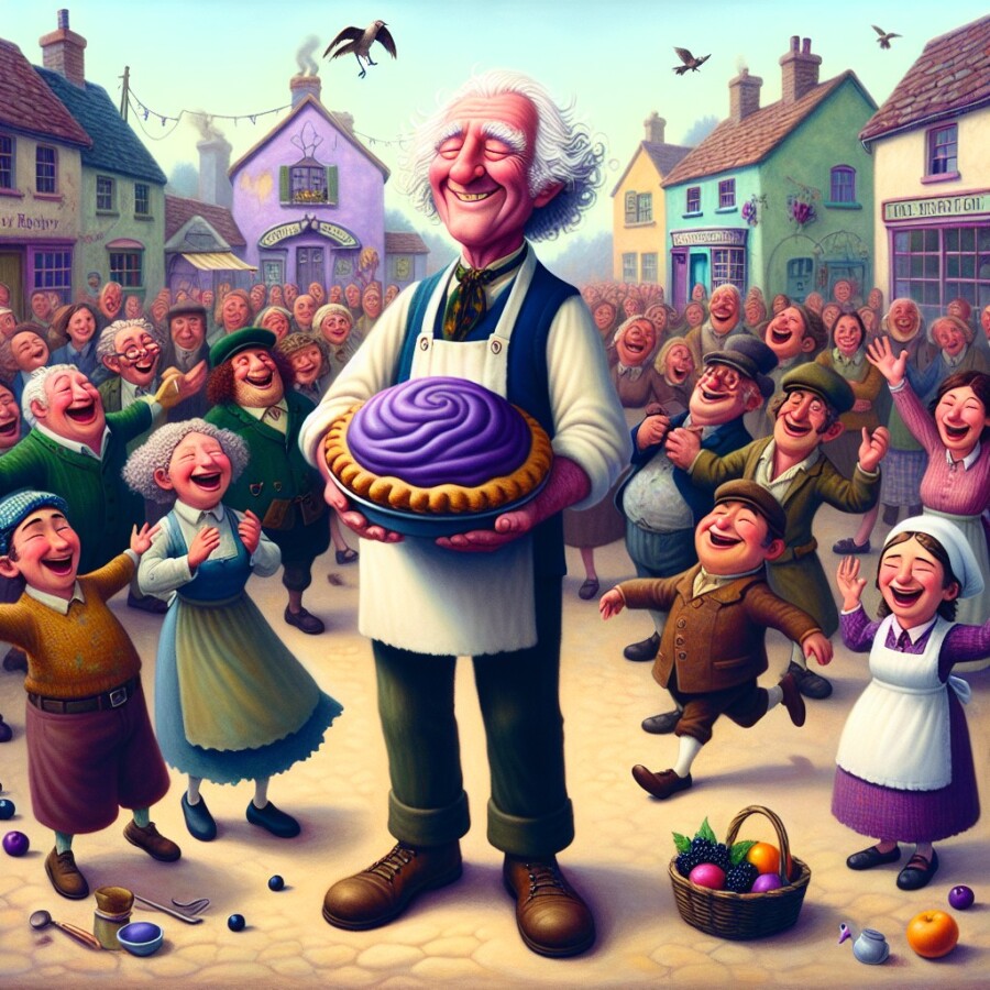 A small village is transformed by a baker's magical pies, teaching the importance of sharing.