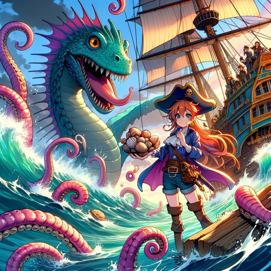 Penelope, the brave pirate princess, embarks on daring adventures, outsmarting sea monsters, cunning pirates, and even making a wish with a magical Golden Mermaid.