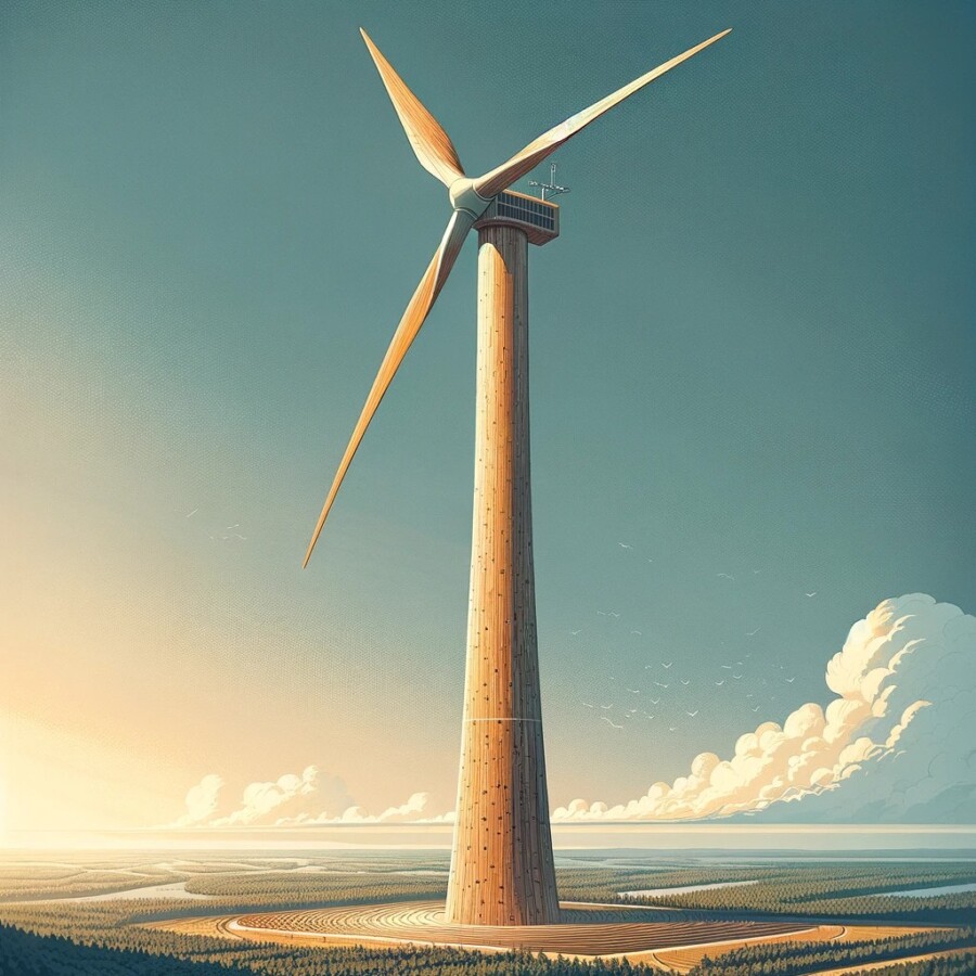 Swedish start-up Modvion has built the world's tallest wooden wind turbine tower, standing at 150m (492ft) tall, with the goal of producing 100 wooden modular turbines per year by 2027.