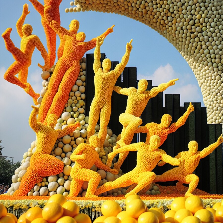 The Lemon Festival in Menton celebrates the Olympics with giant citrus sculptures, attracting thousands of visitors.