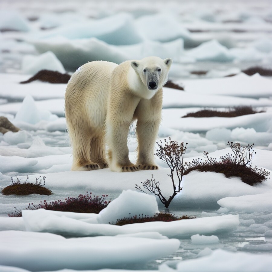Melting Arctic sea ice is causing polar bears to starve and rapidly lose weight.