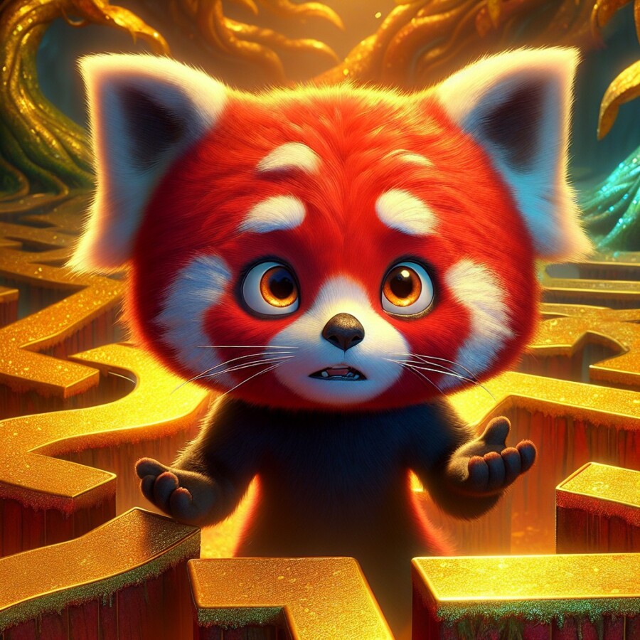Ruby, the mischievous red panda, embarks on a quest to find a golden tree and discovers the true treasure of friendship.