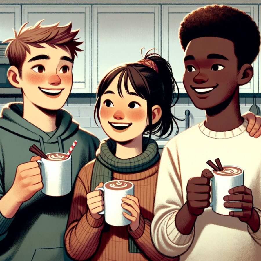 Three best friends discover the joy of unexpected surprises while competing in a hot chocolate tasting.