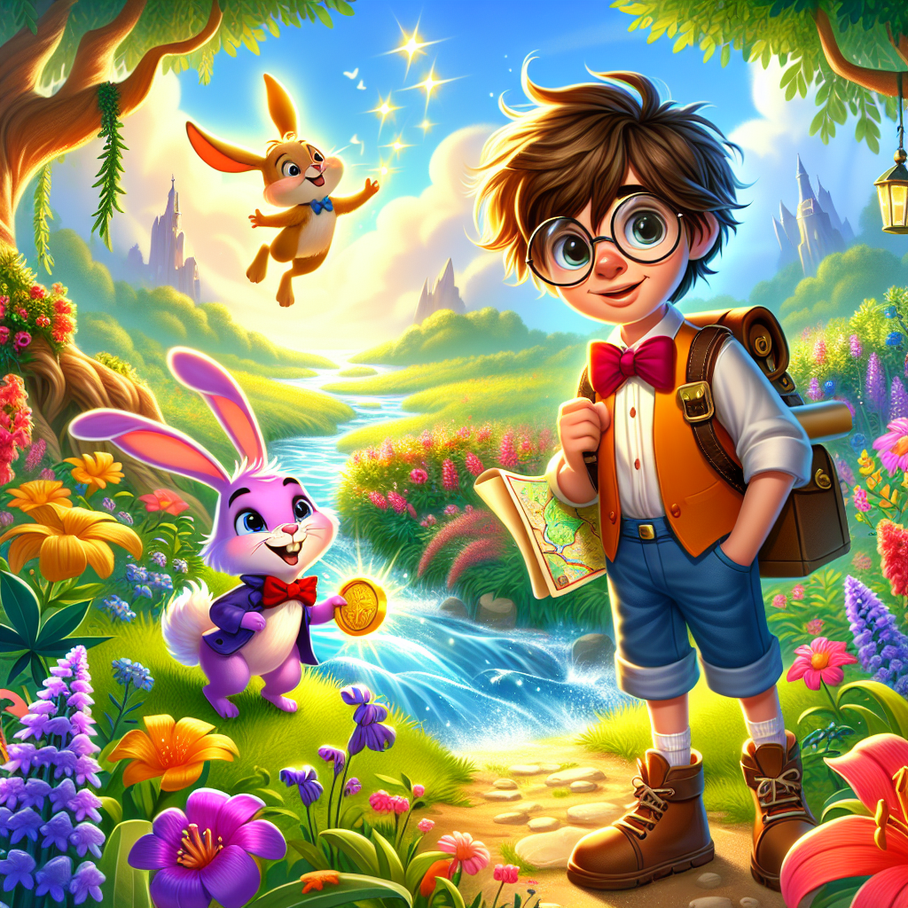 Max discovers a magical forest, befriends a quirky rabbit, and embarks on a whimsical adventure.