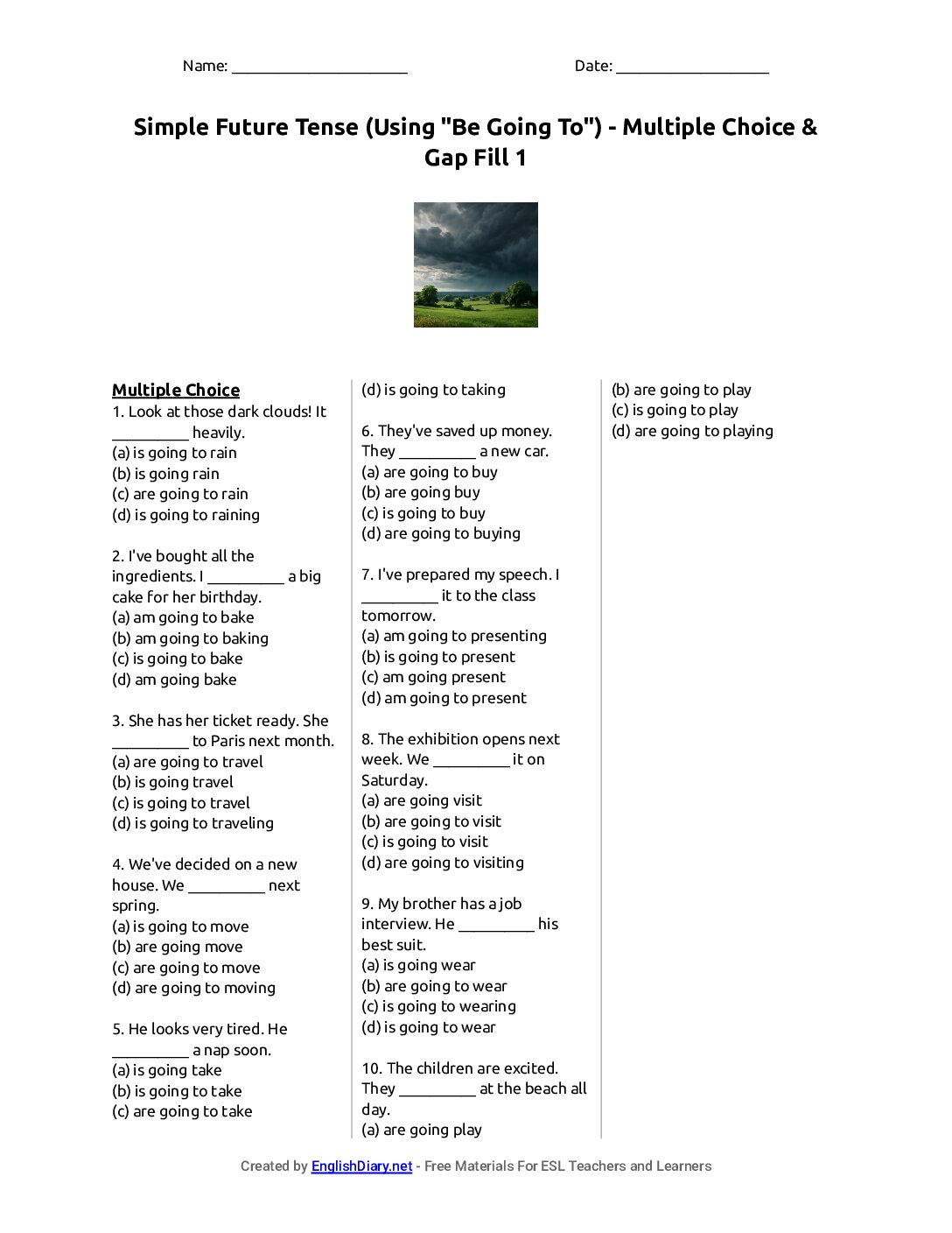 Preview of Simple Future Tense (Using 