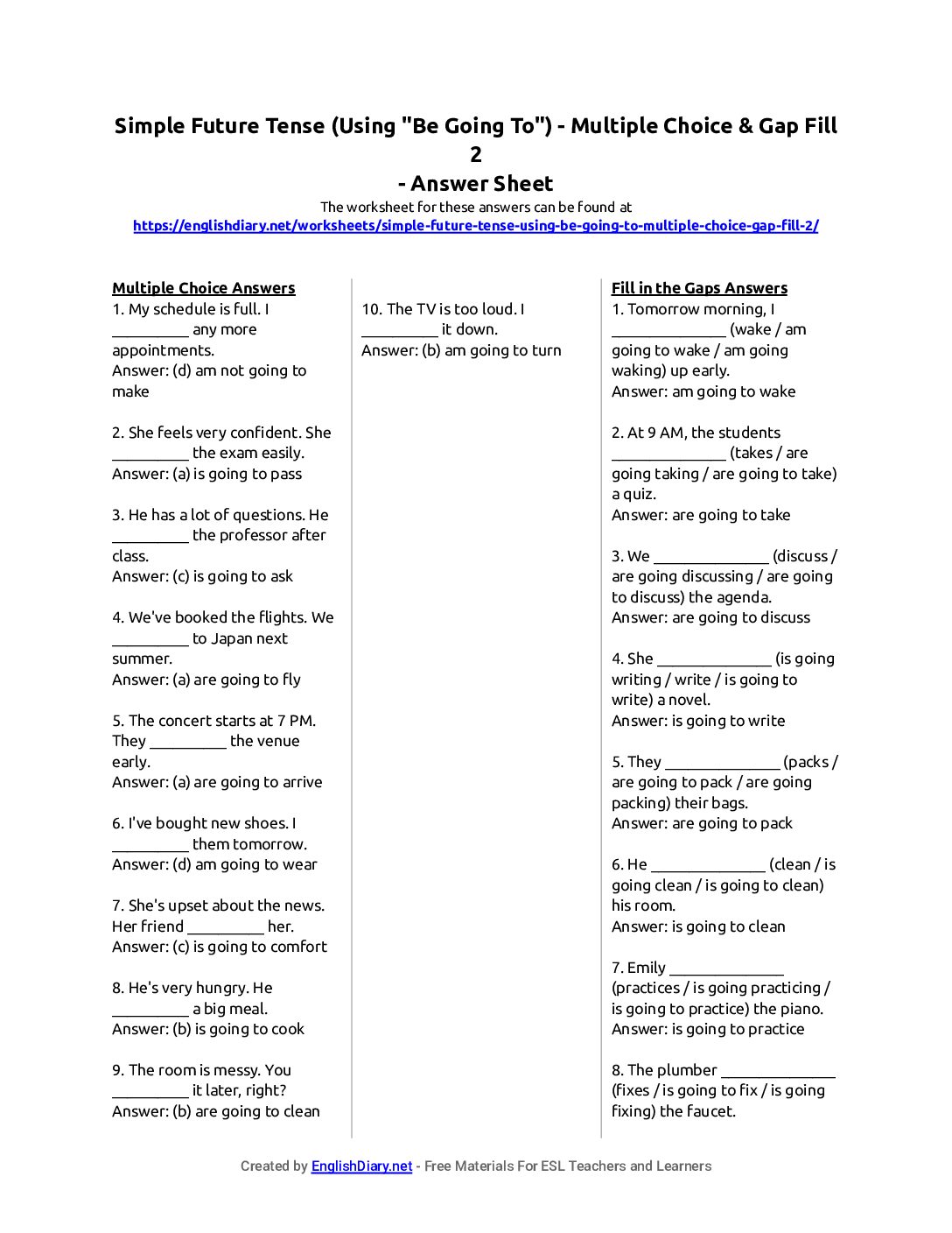 Preview of Simple Future Tense (Using
