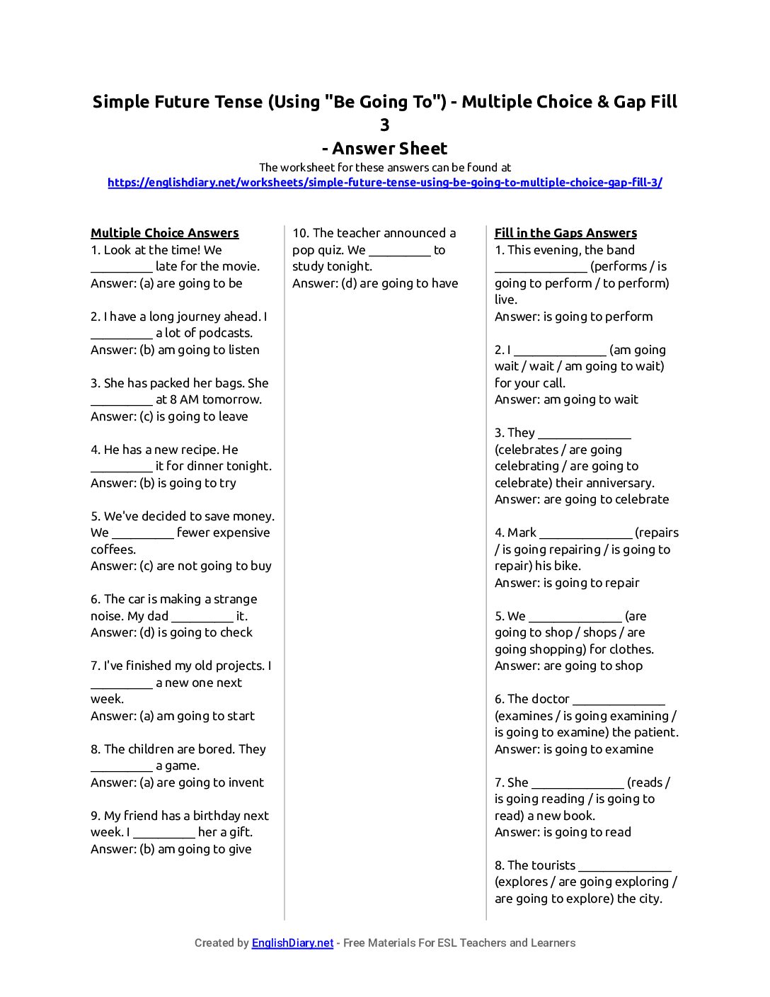 Preview of Simple Future Tense (Using