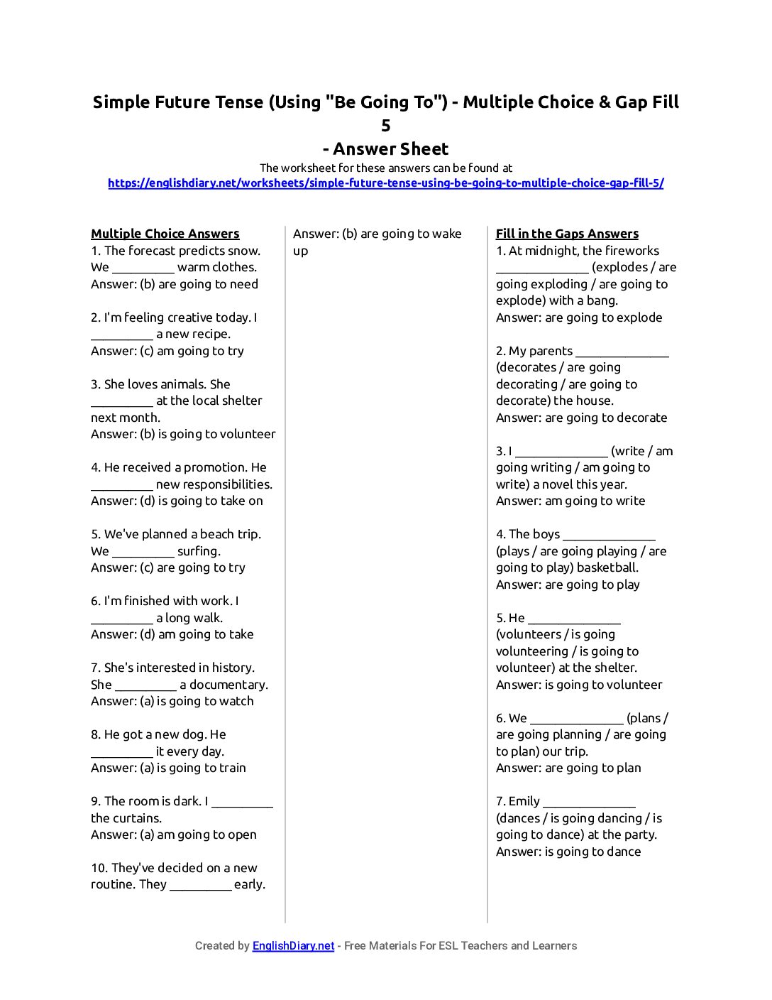 Preview of Simple Future Tense (Using