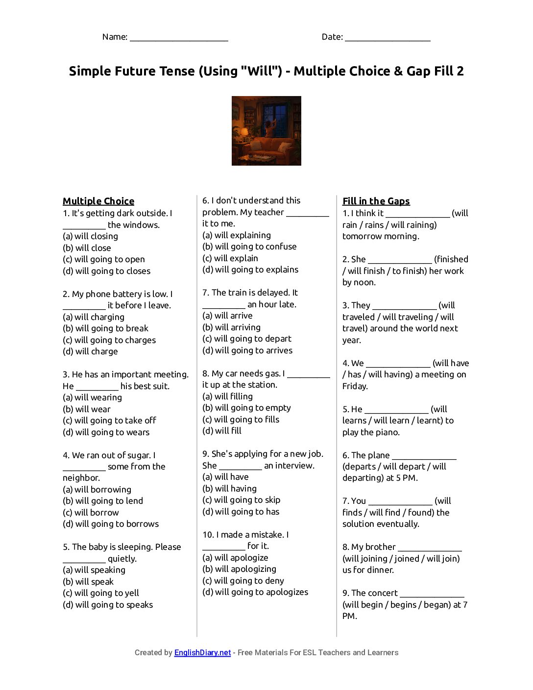 Preview of Simple Future Tense (Using