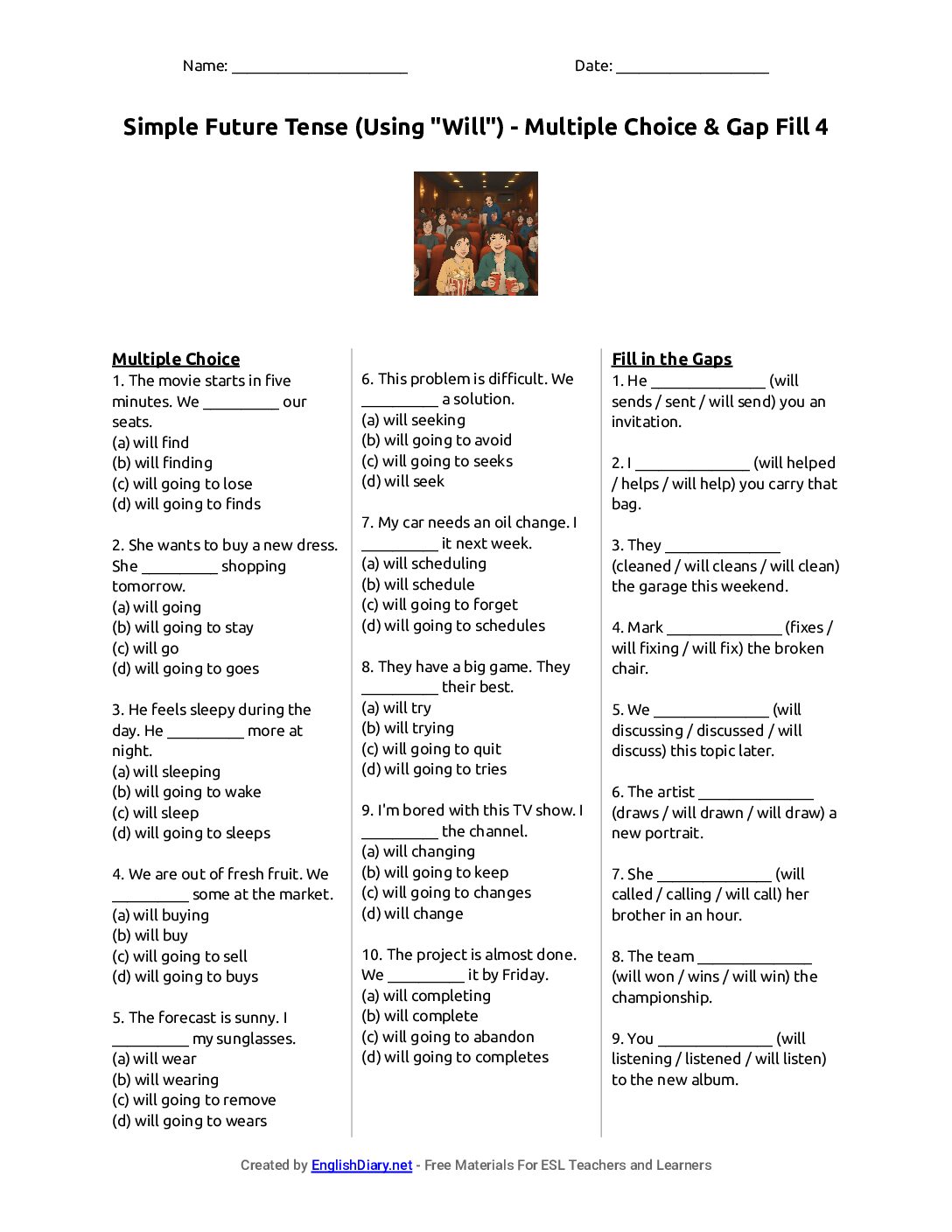 Preview of Simple Future Tense (Using