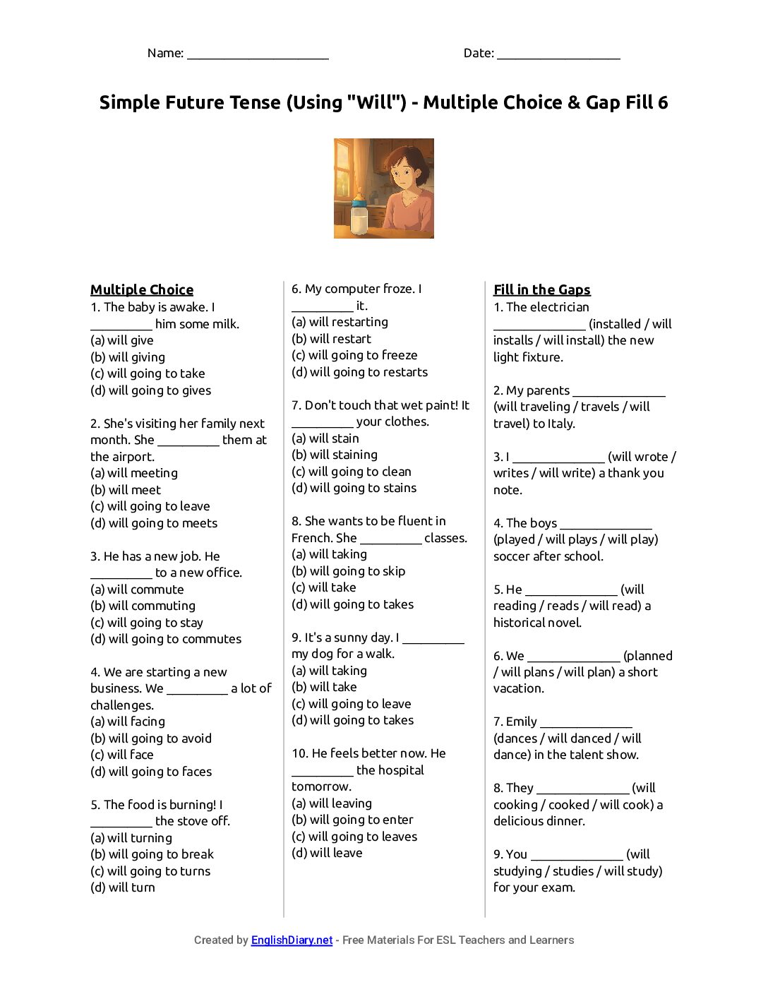 Preview of Simple Future Tense (Using