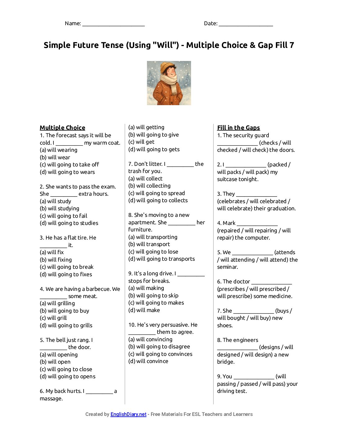 Preview of Simple Future Tense (Using
