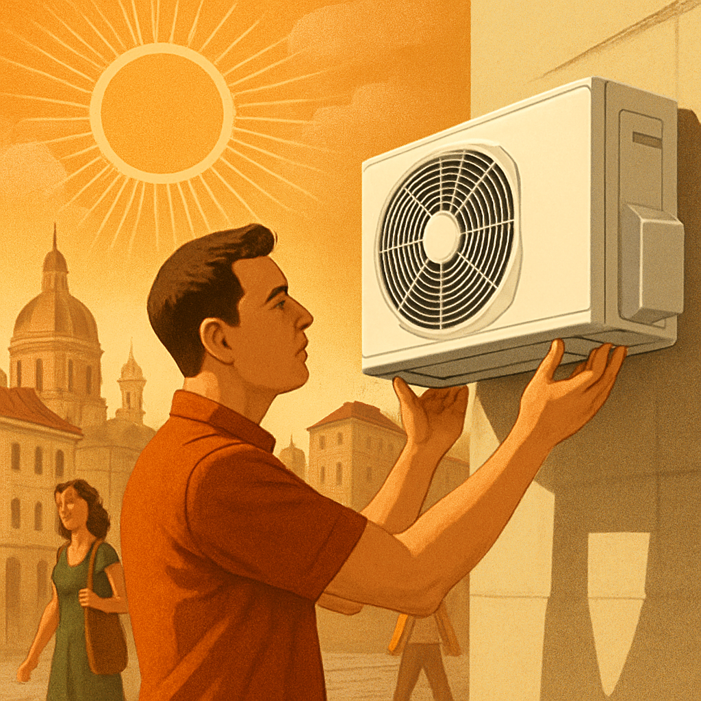 Intense heatwaves cause Europeans to seek Chinese air-conditioning solutions.