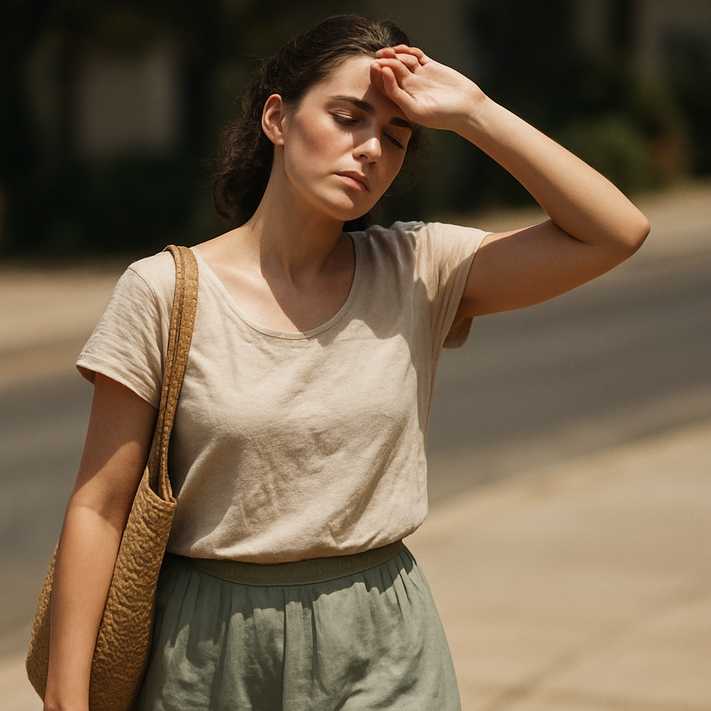 Selecting light, breathable fabrics is essential in hot weather.