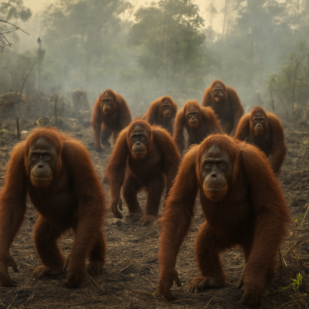 Eight orangutans were set free in Borneo after wildfire threats.