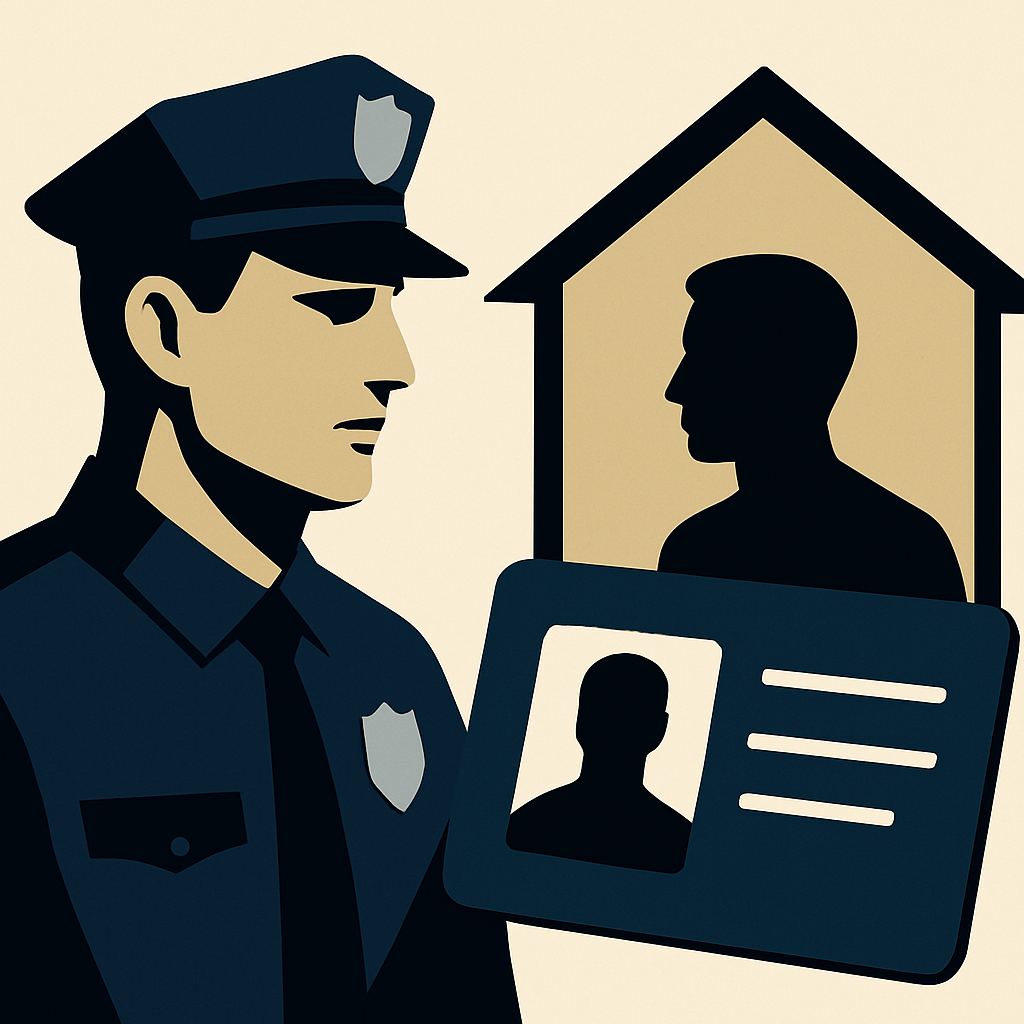Officer accused of living in a dead man's house for years.